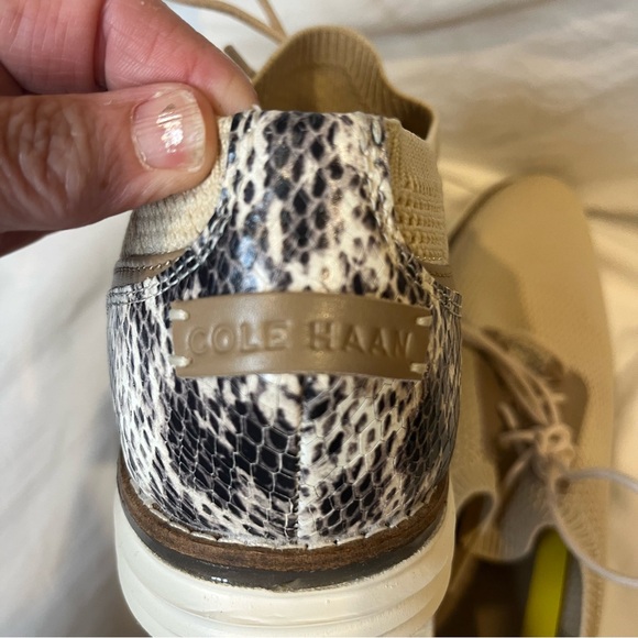 Cole Haan Original Grand Meridian Shoe Women 10 Oxford Oat/Snake Sneaker Loafer - Picture 6 of 10